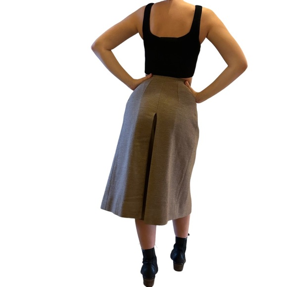 Vintage Brown Wool Blend High Waist Crop Culotte Size 6 - Picture 2 of 15
